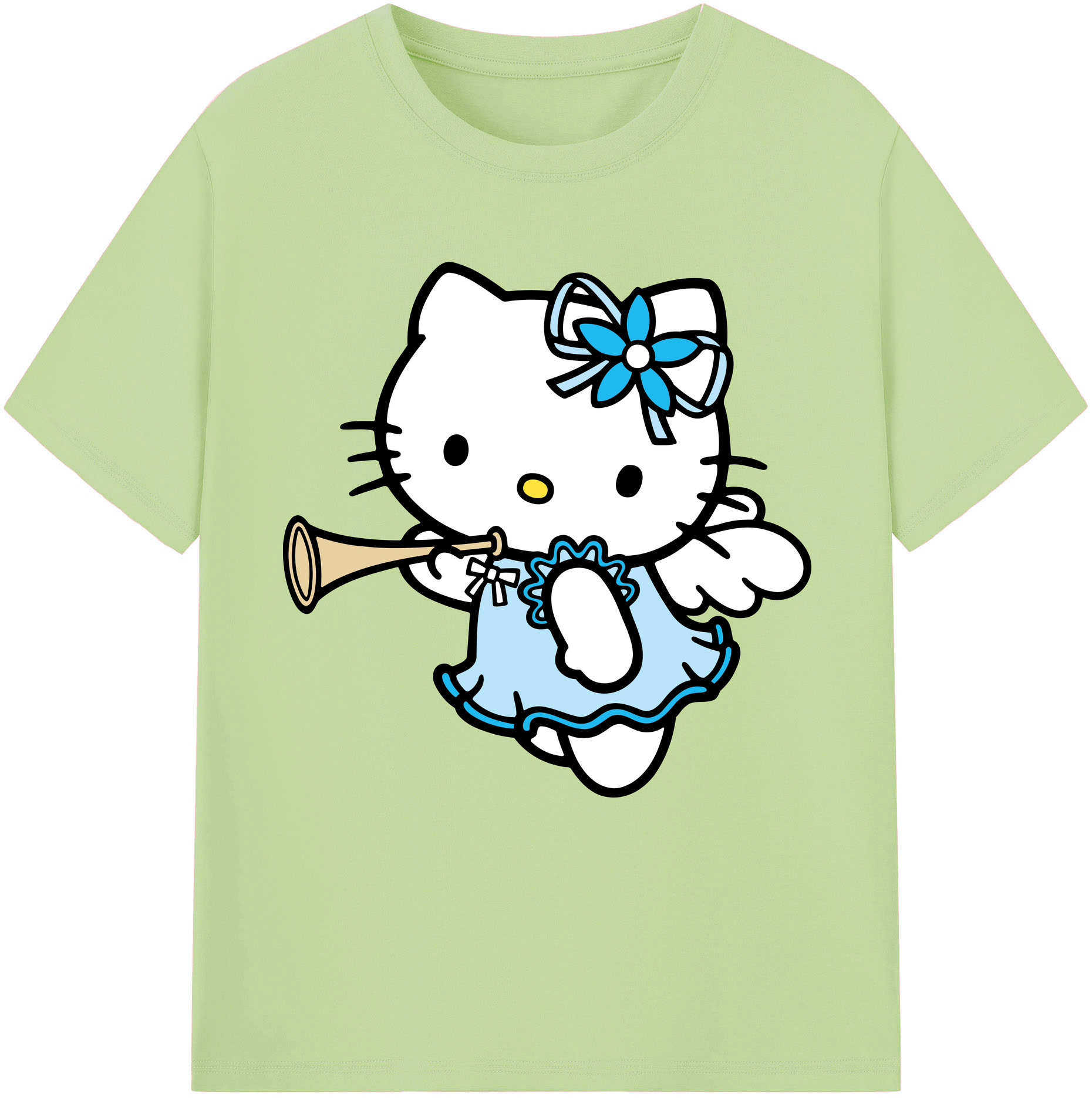 （画像用） Hello Kitty ハローキティ 綿100％半袖Tシャツ（フロントプリント）